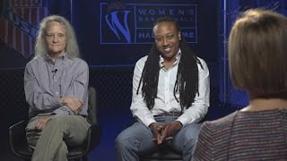 Alexis Hornbuckle interviewed at the Women's Basketball Hall of Fame